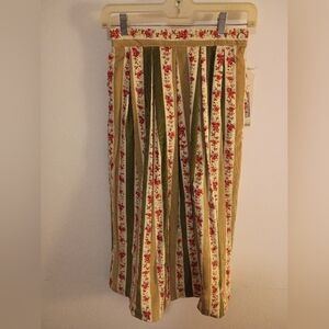 Floral Beige and Green Women's Skirt